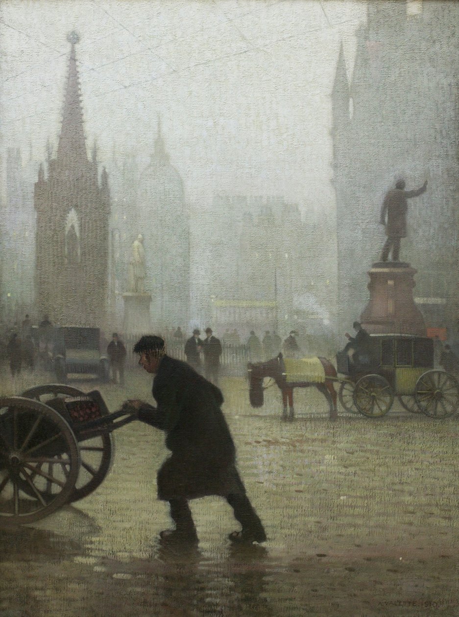 Albert Square, Manchester by Adolphe Valette