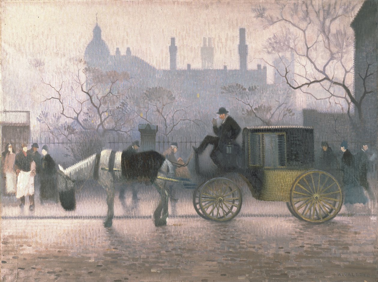 Old Cab at All Saints, Manchester by Adolphe Valette