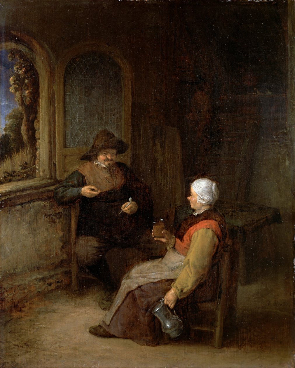 Interior of a Cottage by Adriaen Jansz. van Ostade