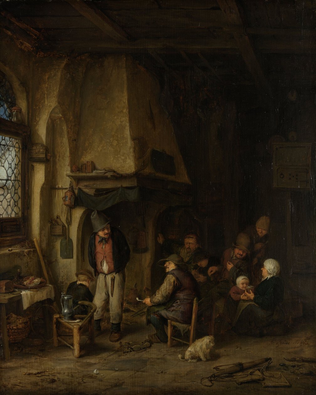 The Skaters: Peasants in an Interior, 1650 by Adriaen Jansz. van Ostade