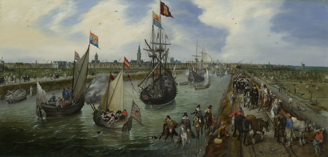 The Port of Middelburg by Adriaen van de Venne  