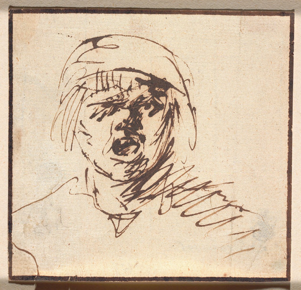 Head of a Shouting Boy by Adriaen Brouwer