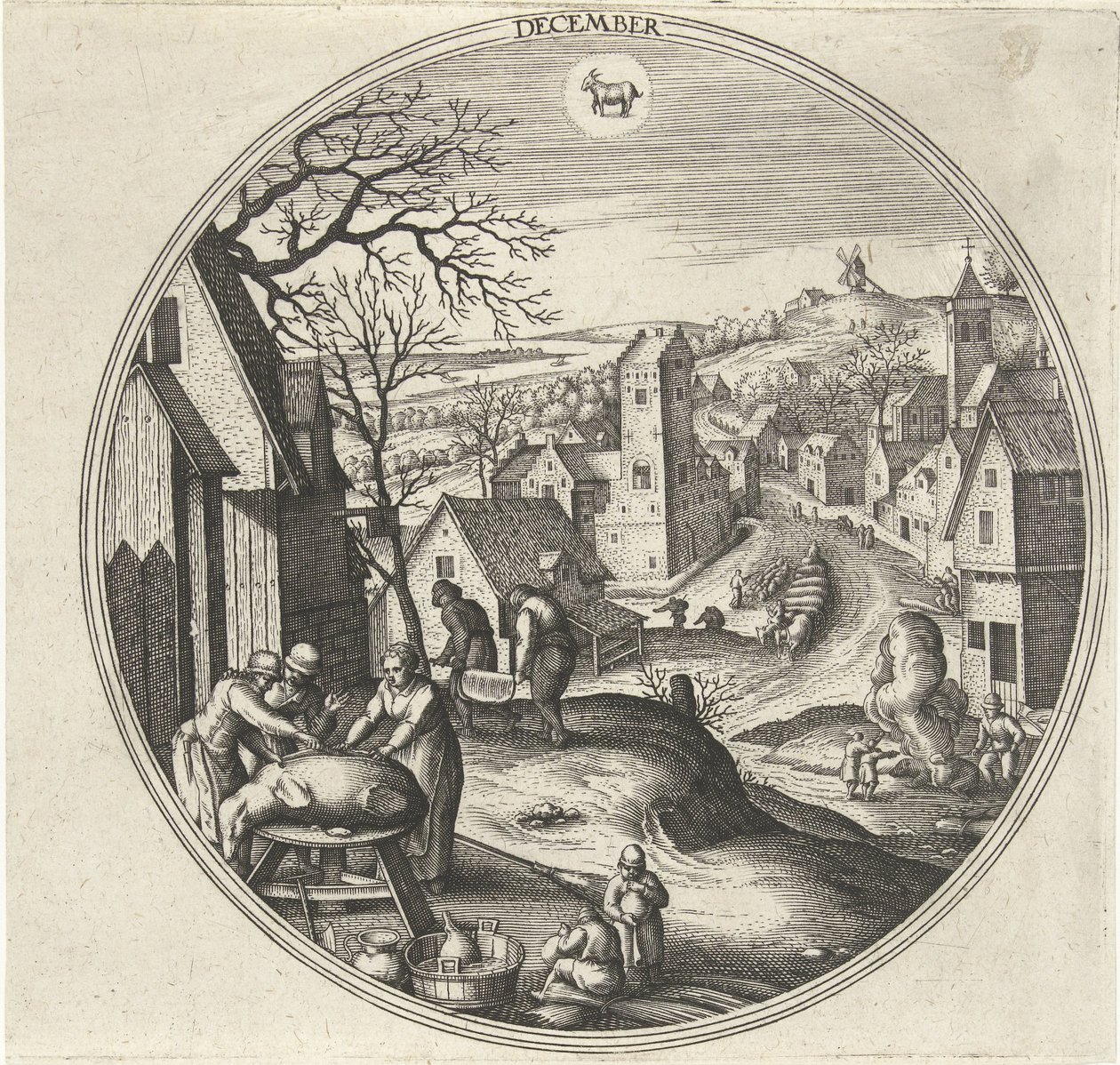 December (series: The Twelve Months) by Adriaen Collaert