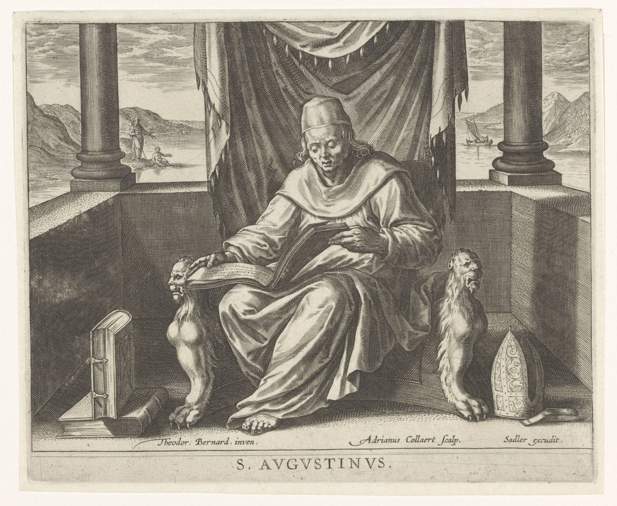 Church Father Augustine (The Four Church Fathers) by Adriaen Collaert