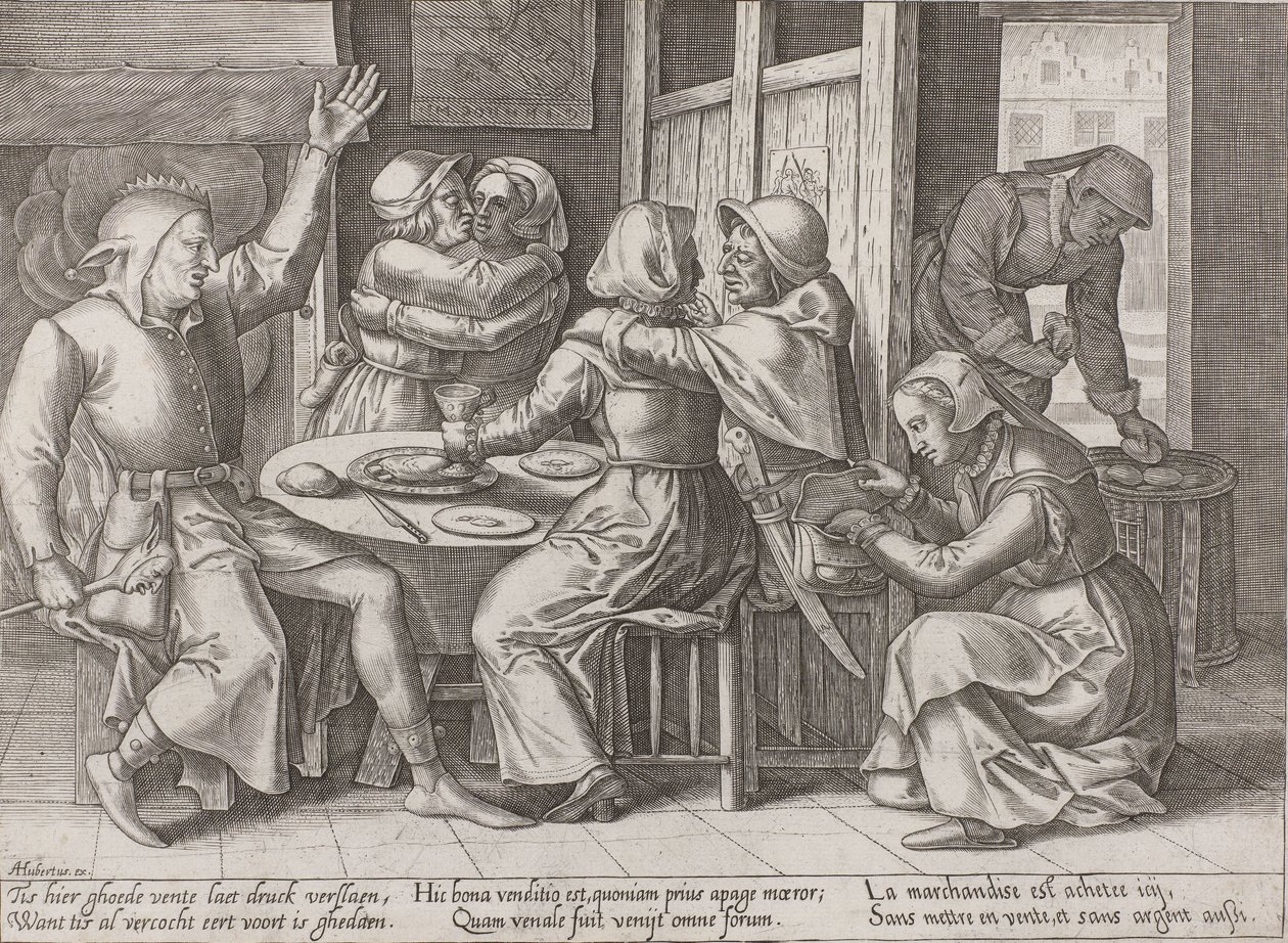 Drinking Company with a Jester by Adriaen Huybrechts (I)