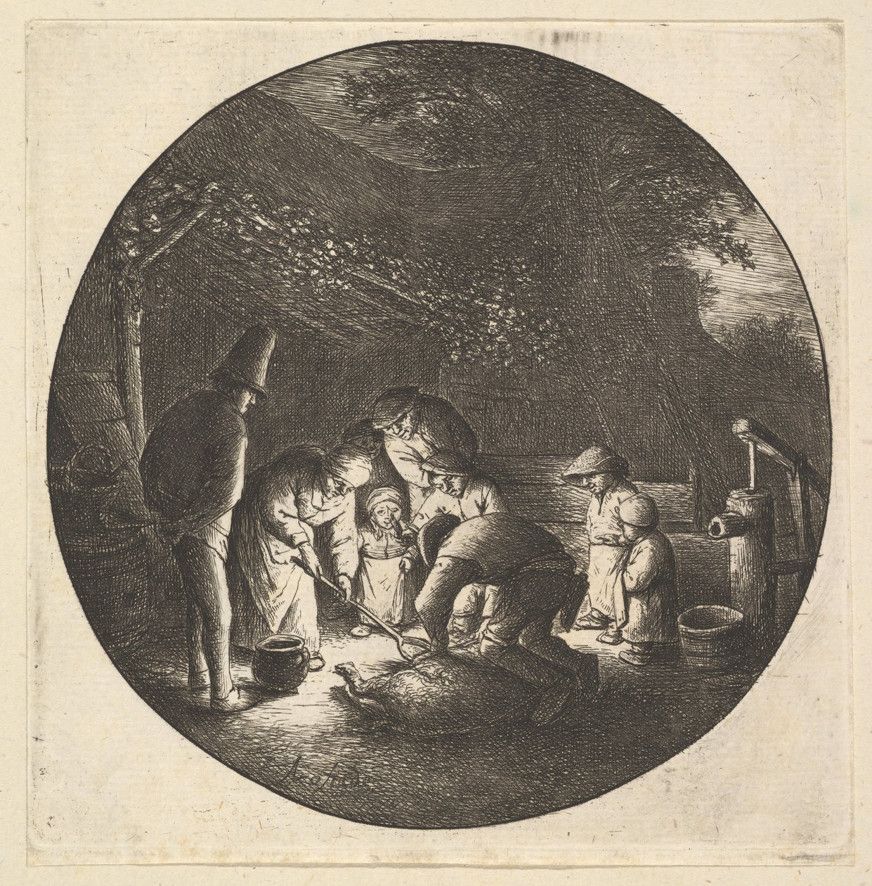 Pork Butcher by Adriaen Jansz. van Ostade