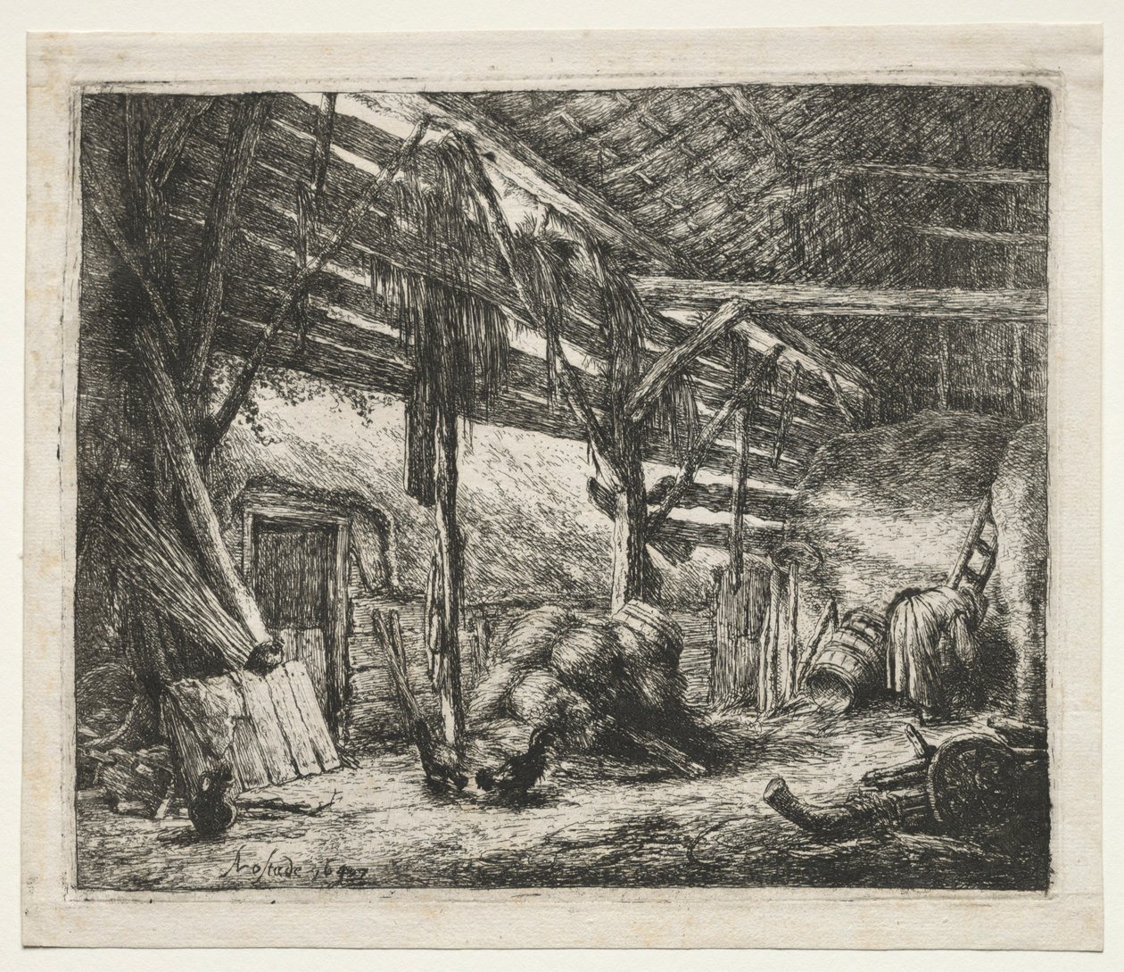 The Barn by Adriaen Jansz. van Ostade
