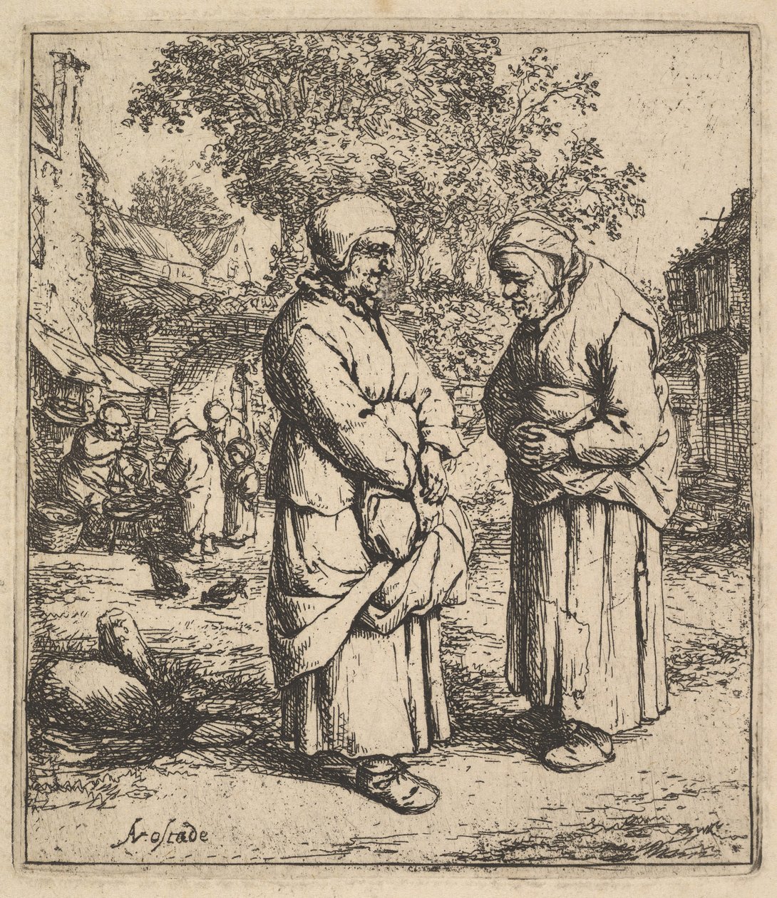 Two Gossips by Adriaen Jansz. van Ostade