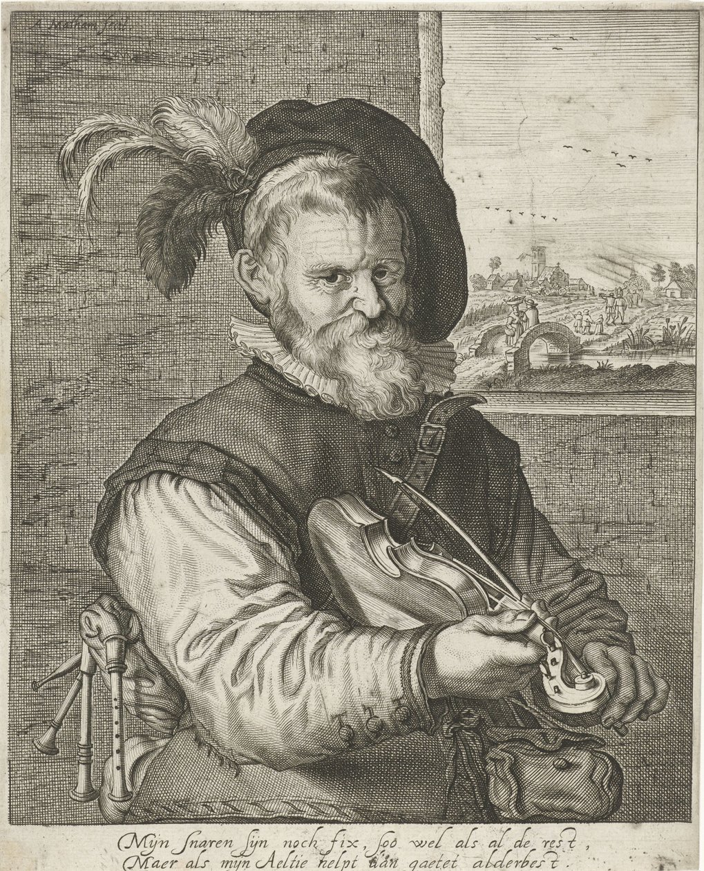 Old Violinist by Adriaen Matham