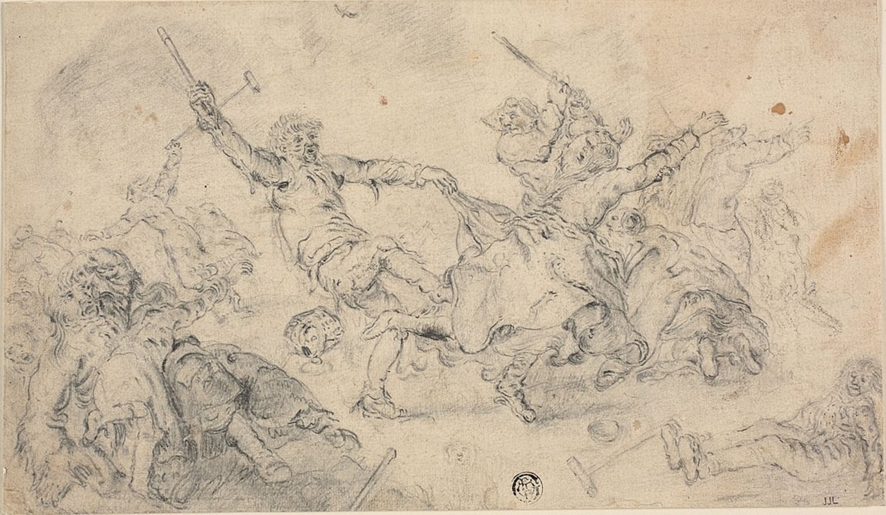 Peasants in a Brawl by Adriaen Pietersz. van de Venne