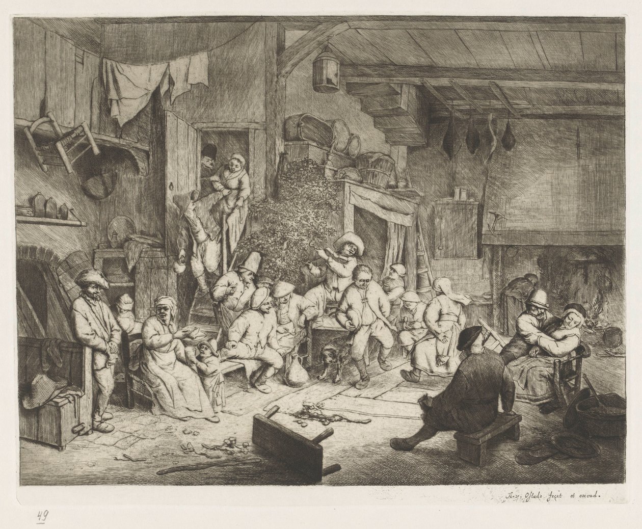 Dance in the Tavern by Adriaen van Ostade