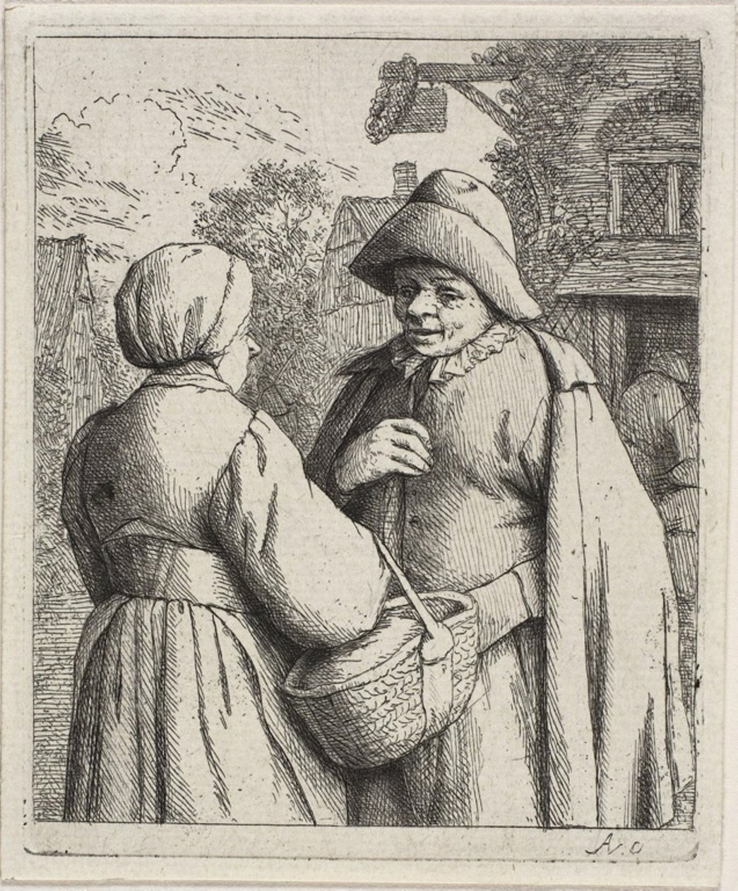 Man and Woman Conversing by Adriaen van Ostade