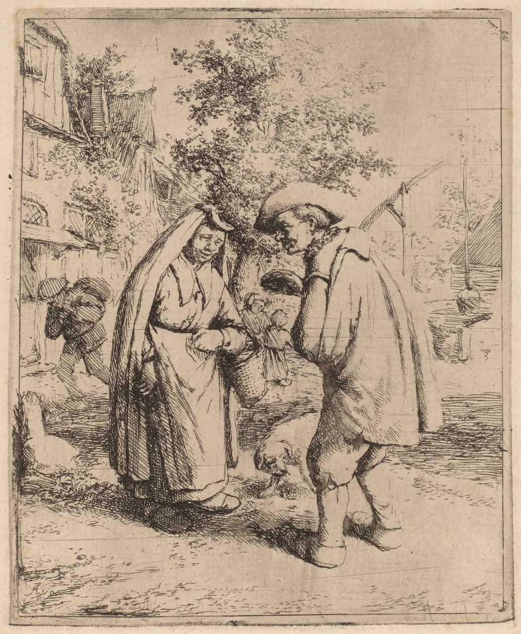 Man and Woman Talking by Adriaen van Ostade