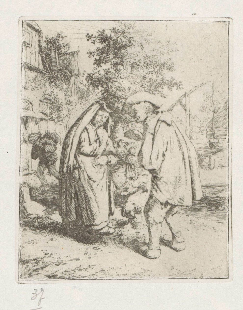 Man and Woman in Conversation by Adriaen van Ostade