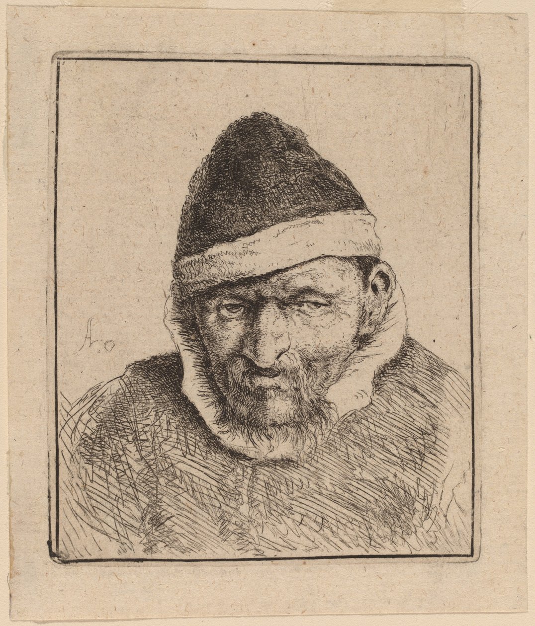 Peasant Wearing a Pointed Cap by Adriaen van Ostade