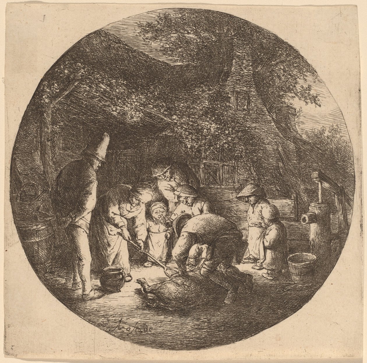 Pig Slaughterers by Adriaen van Ostade