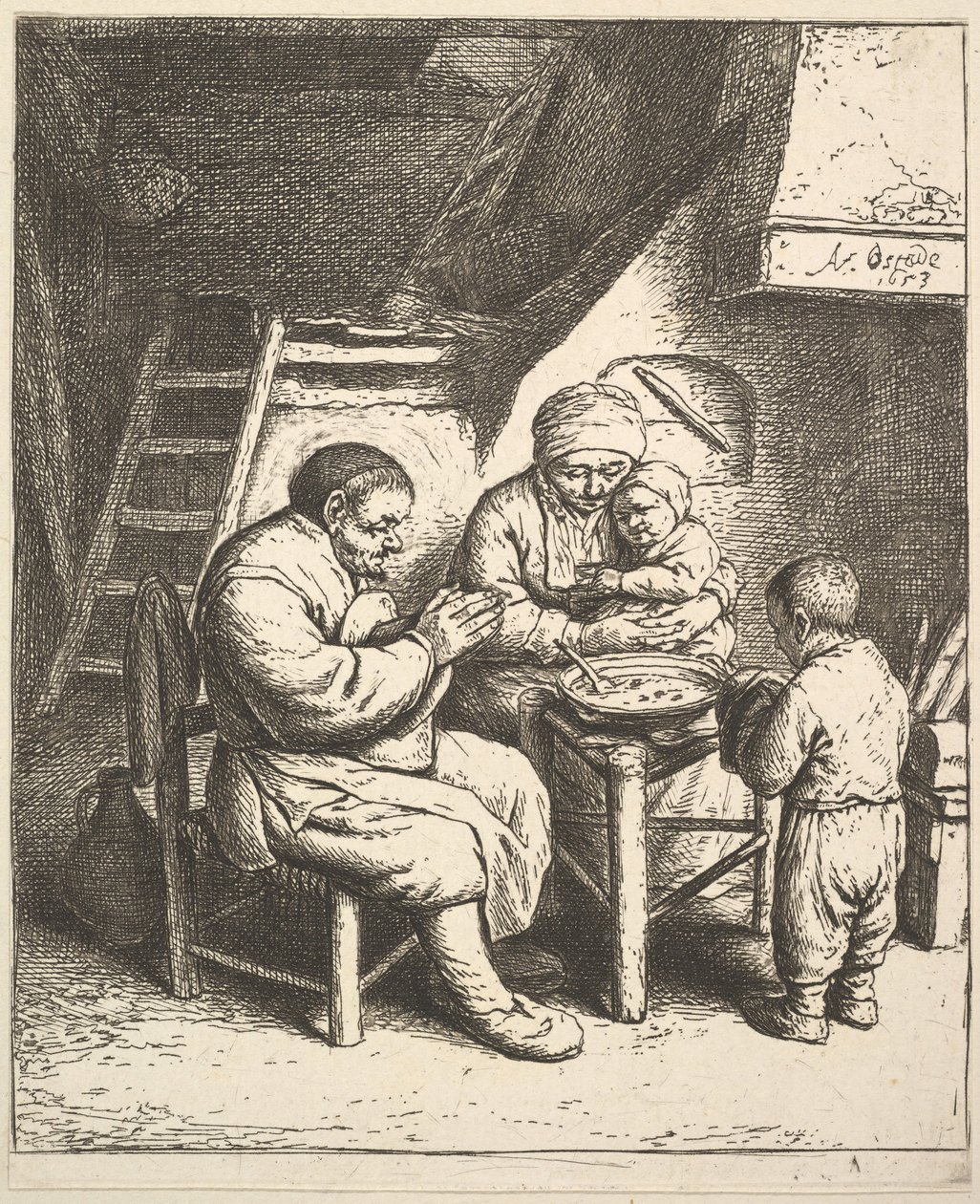The Blessing by Adriaen van Ostade