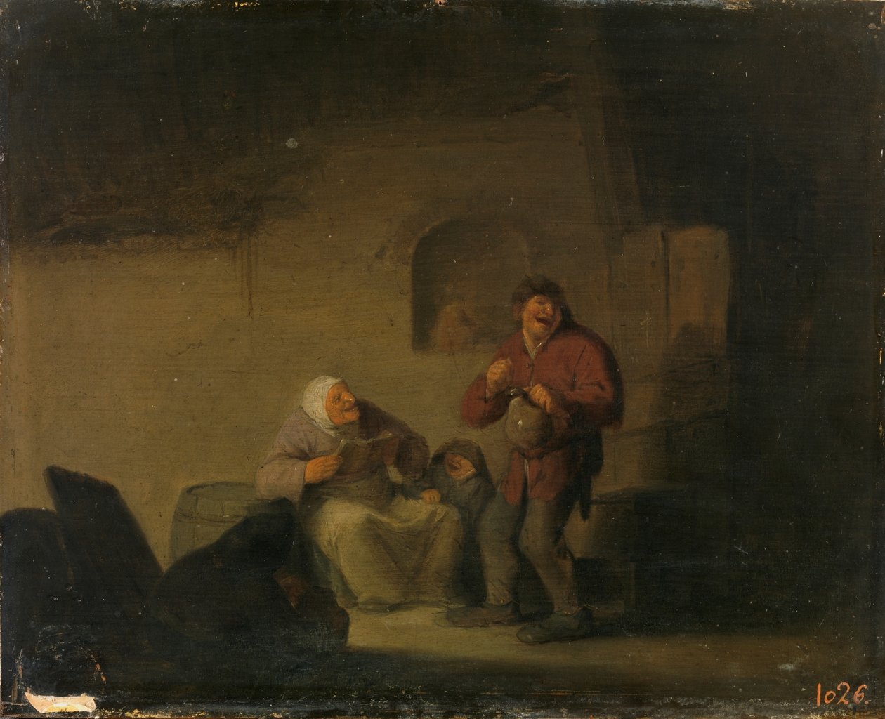 Two Peasants and a Woman Singing by Adriaen van Ostade