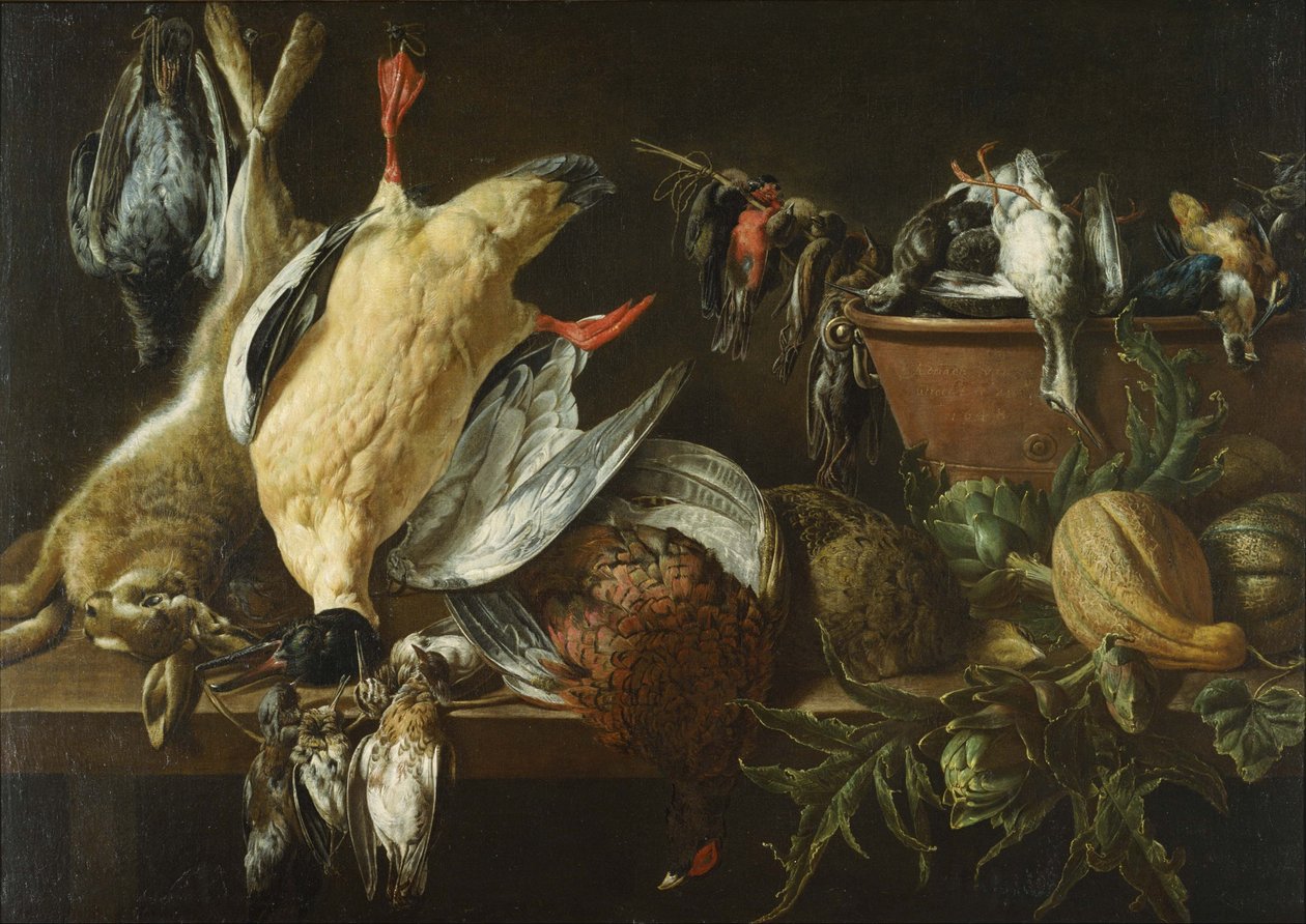 Still Life with Game and Vegetables by Adriaen van Utrecht