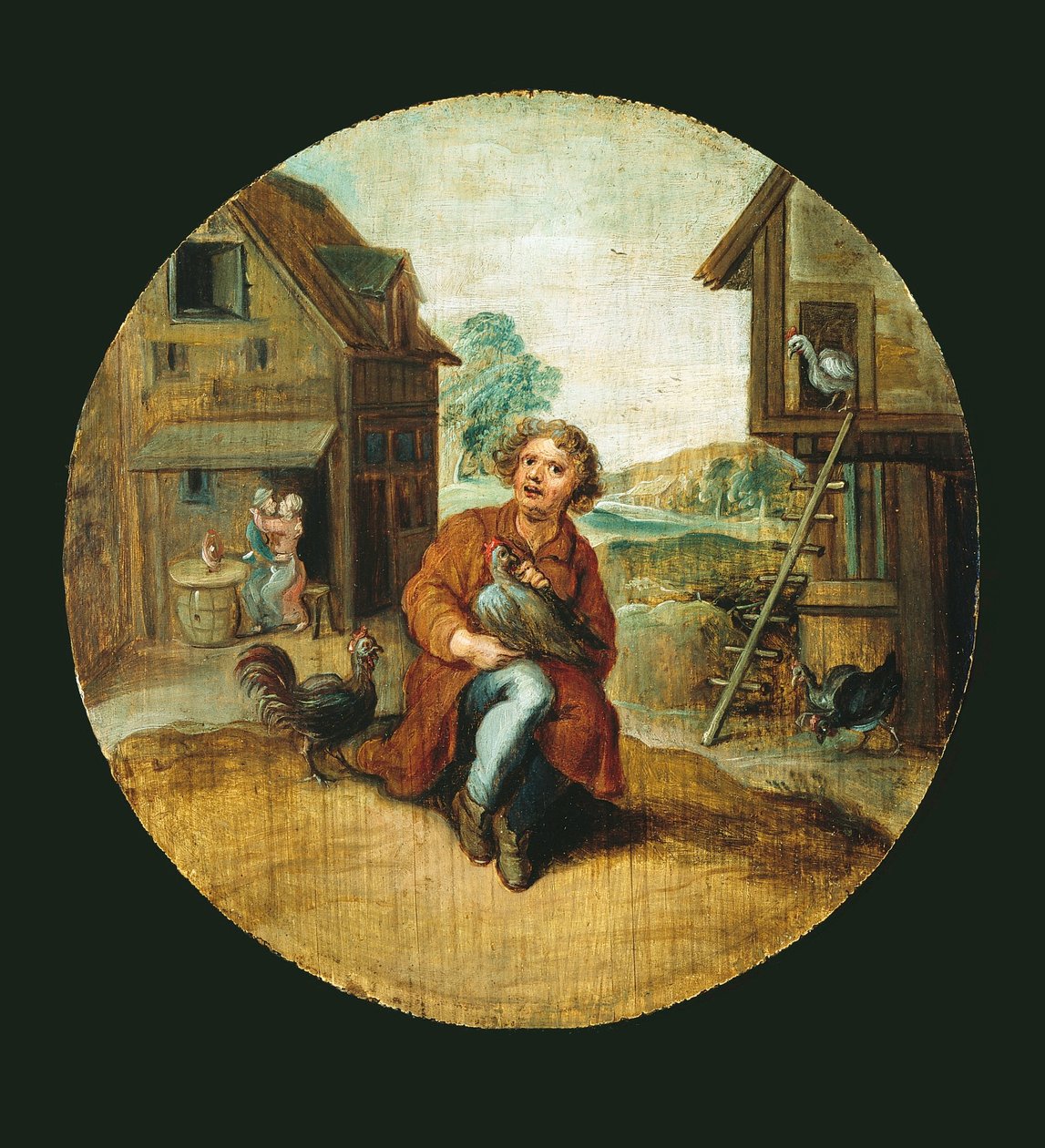 In the Farmyard by Adriaen van de Venne