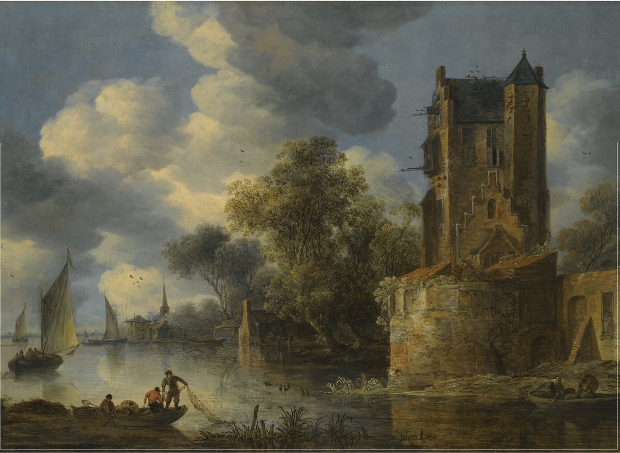 River Landscape with a Bastion by Adriaen van der Cabel