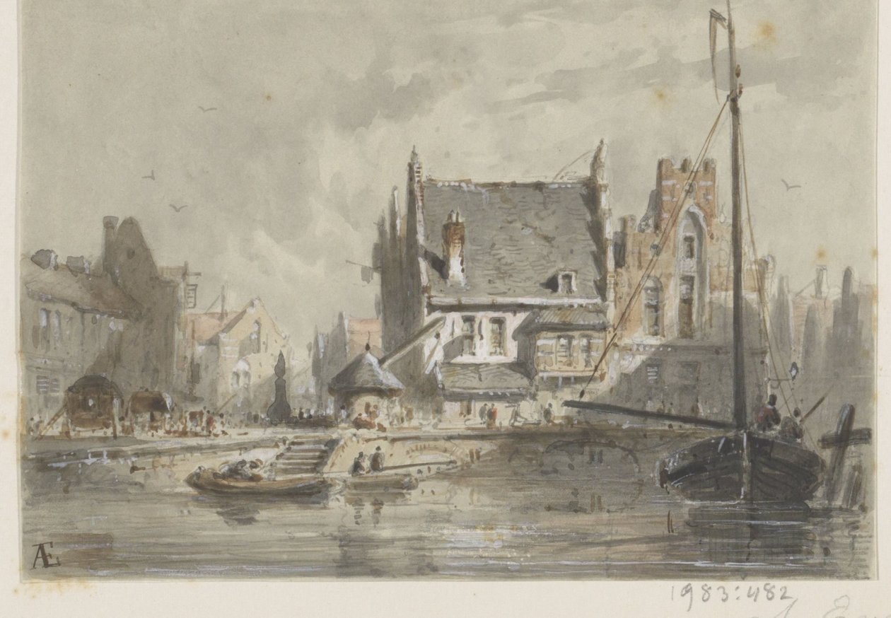 View in Bruges by Adrianus Eversen (signed by artist)