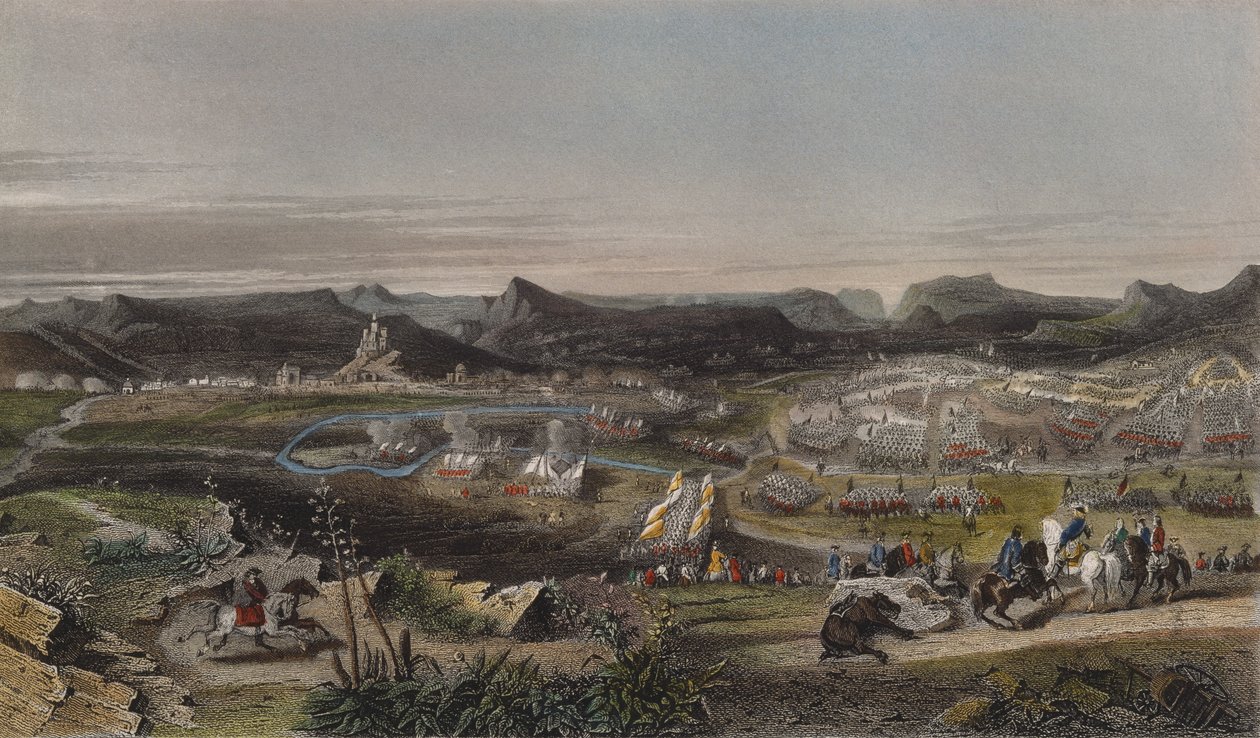Battle of Almansa on the 25th April 1707, Engraved by Ed. Chavane by Adrien Dauzats