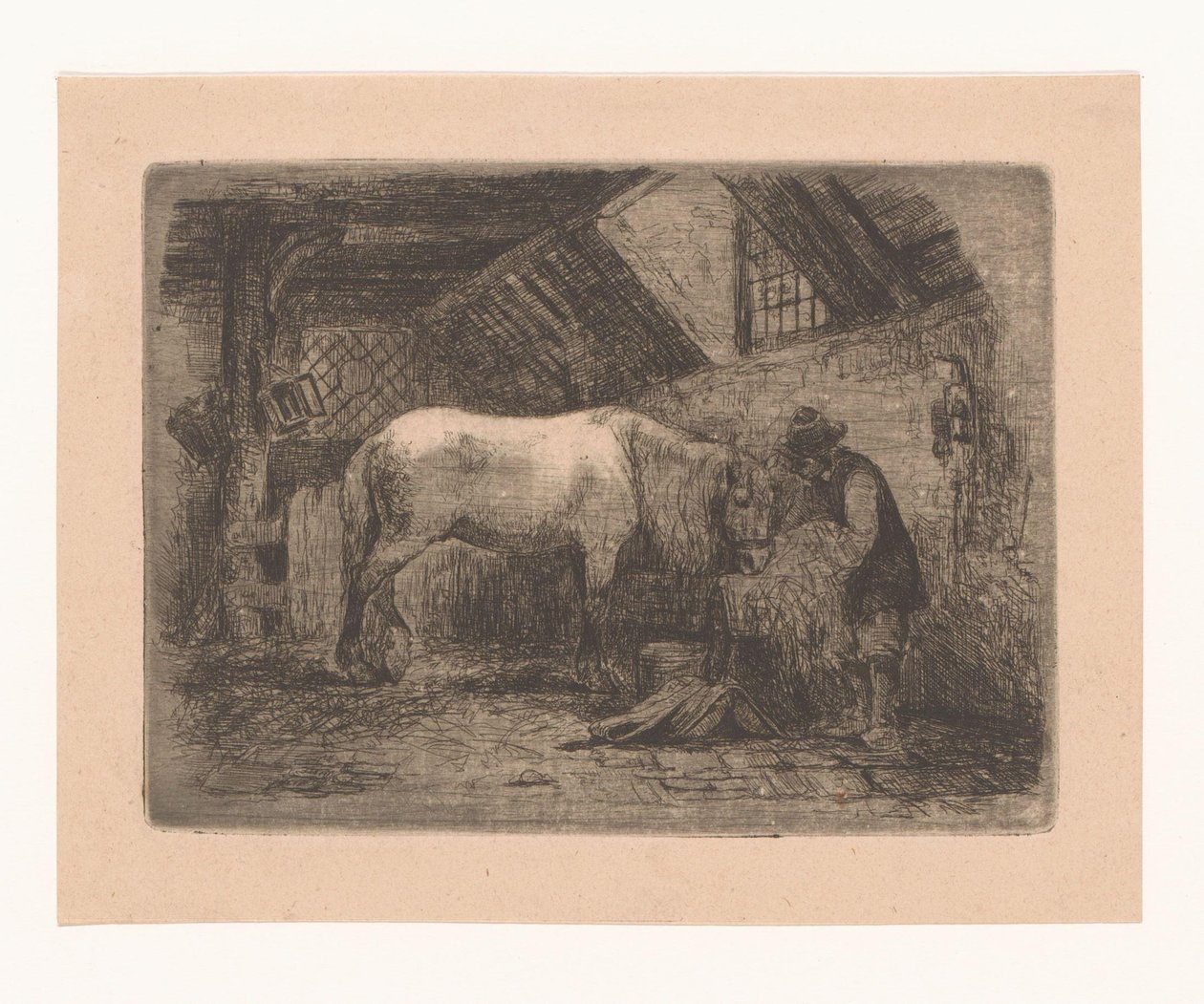 Horse in a Stable by Adrien Joseph Verhoeven Ball