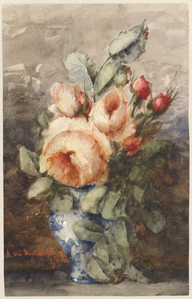 Bouquet of Roses in a Vase by Adrienne Jacqueline s