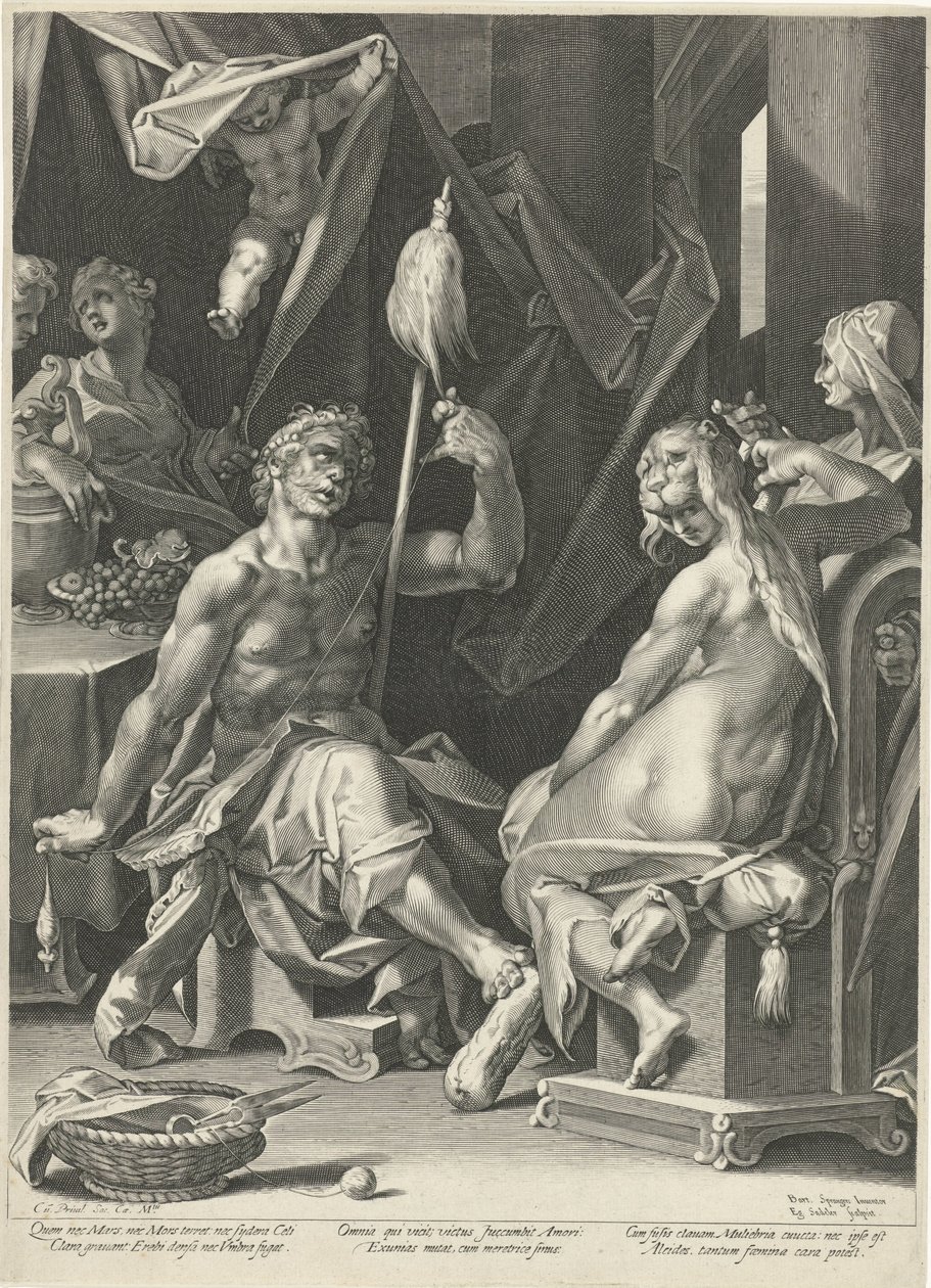 Hercules and Omphale by Egidius  Sadeler (II)