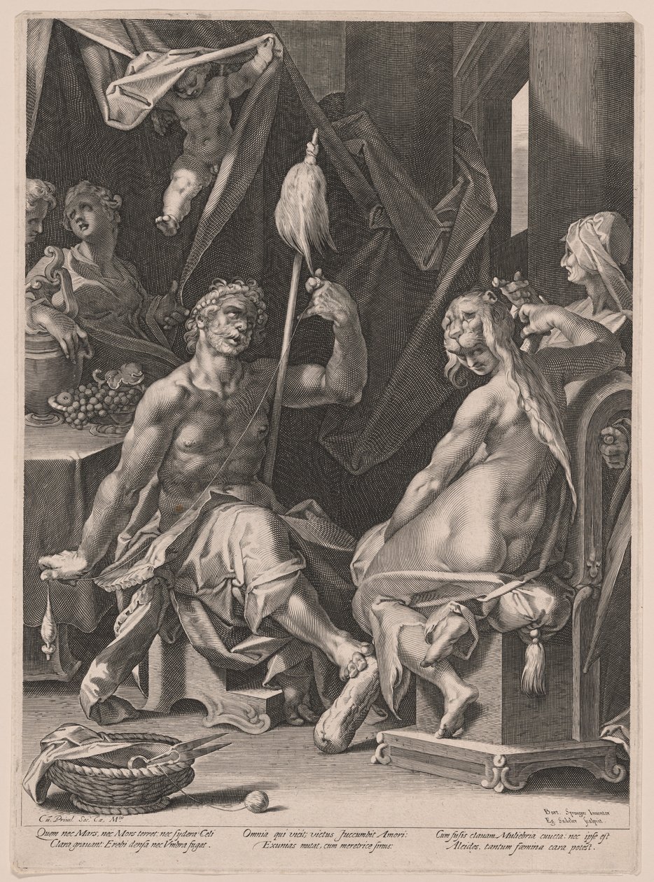 Hercules and Omphale by Aegidius Sadeler II