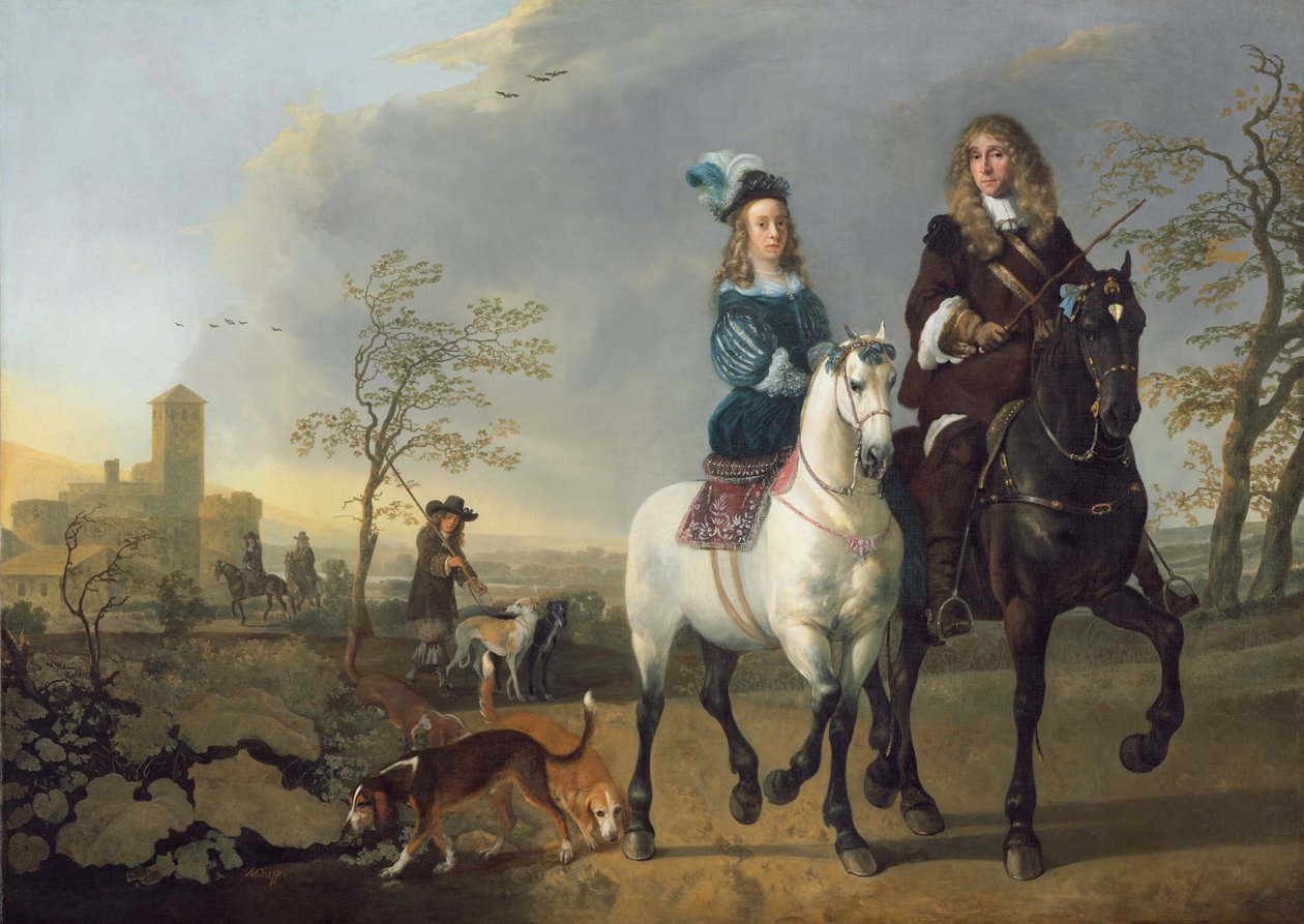 Lady and Gentleman on Horseback by Aelbert Cuyp