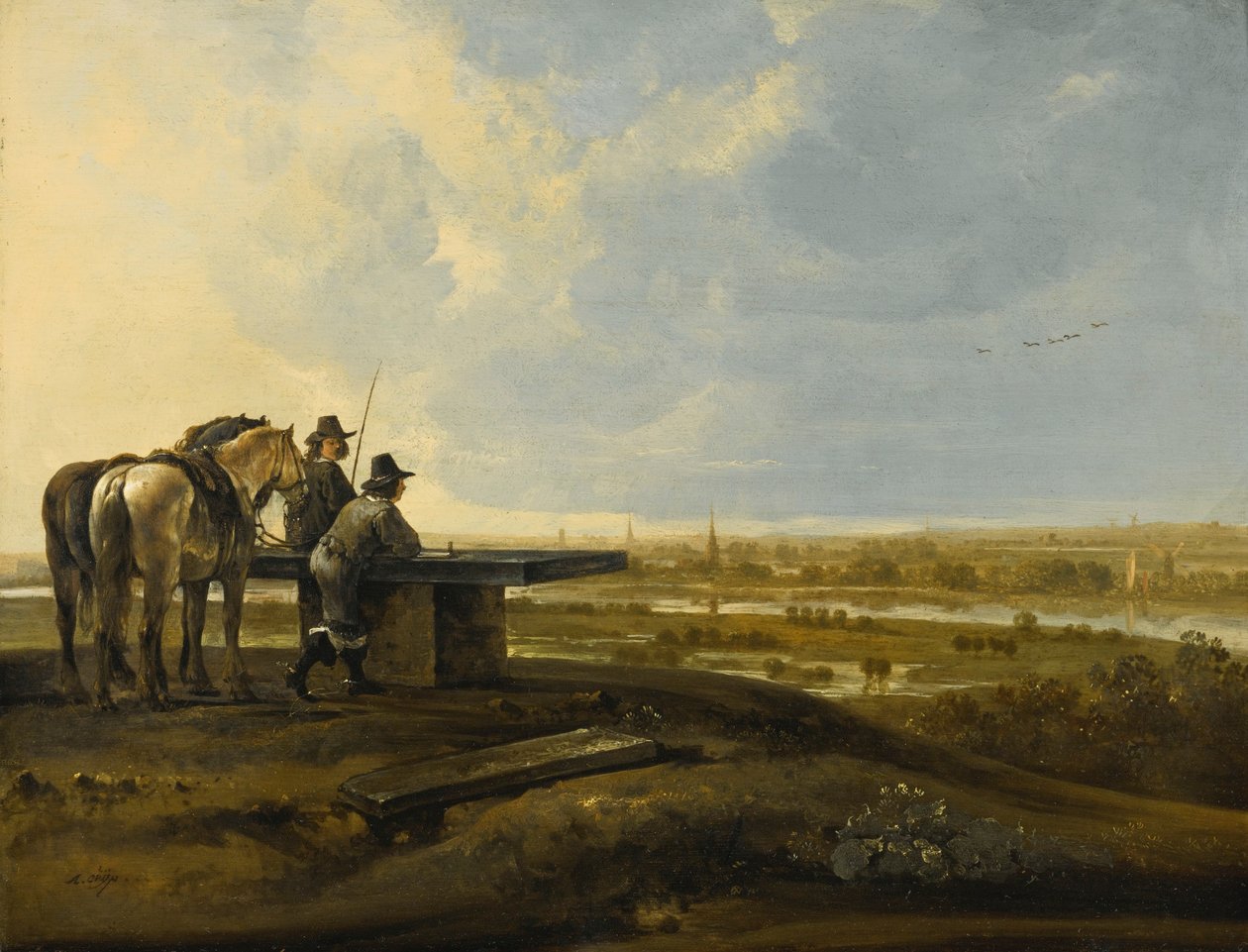 Two Horsemen on a Ridge by Aelbert Cuyp