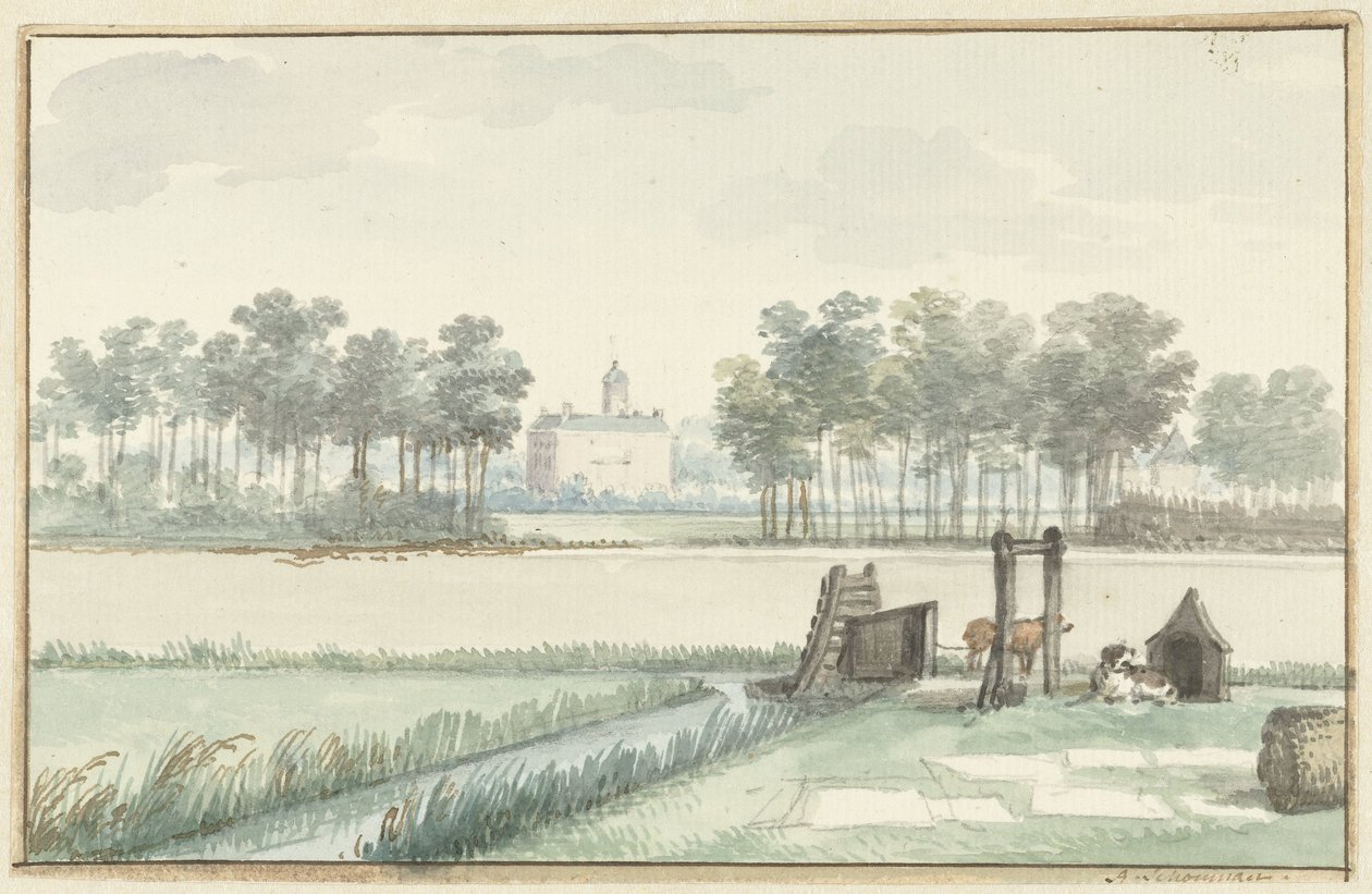 Castle Ter Hooge on Walcheren by Aert Schouman