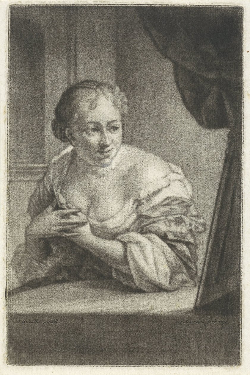 Woman Before a Mirror by Aert Schouman