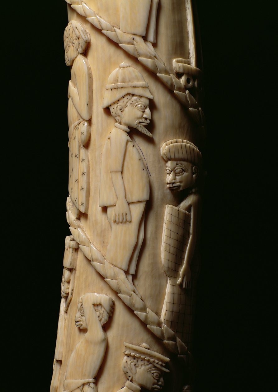 Carved Tusk (detail) by African