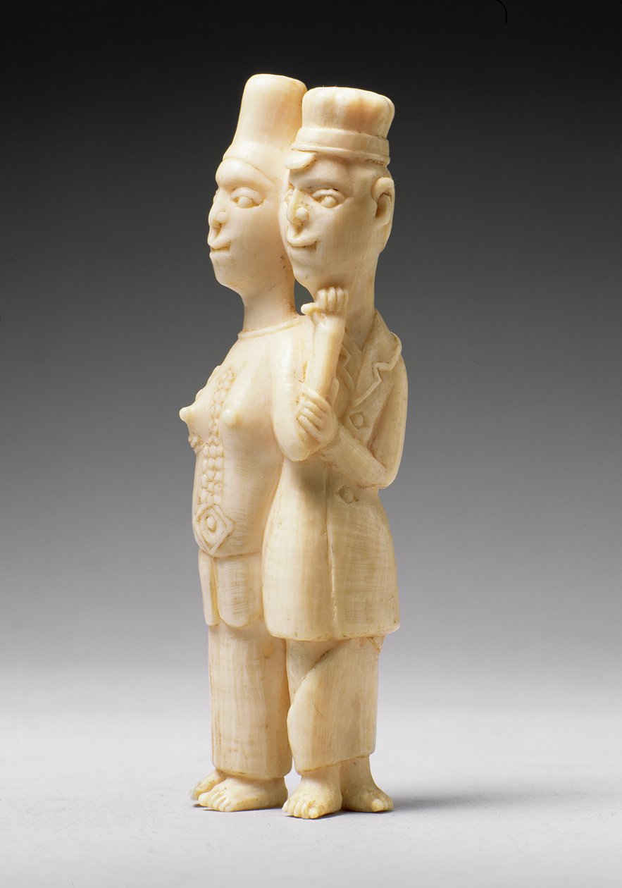 Figures of a Man in European Dress and an African Woman, Congo by African