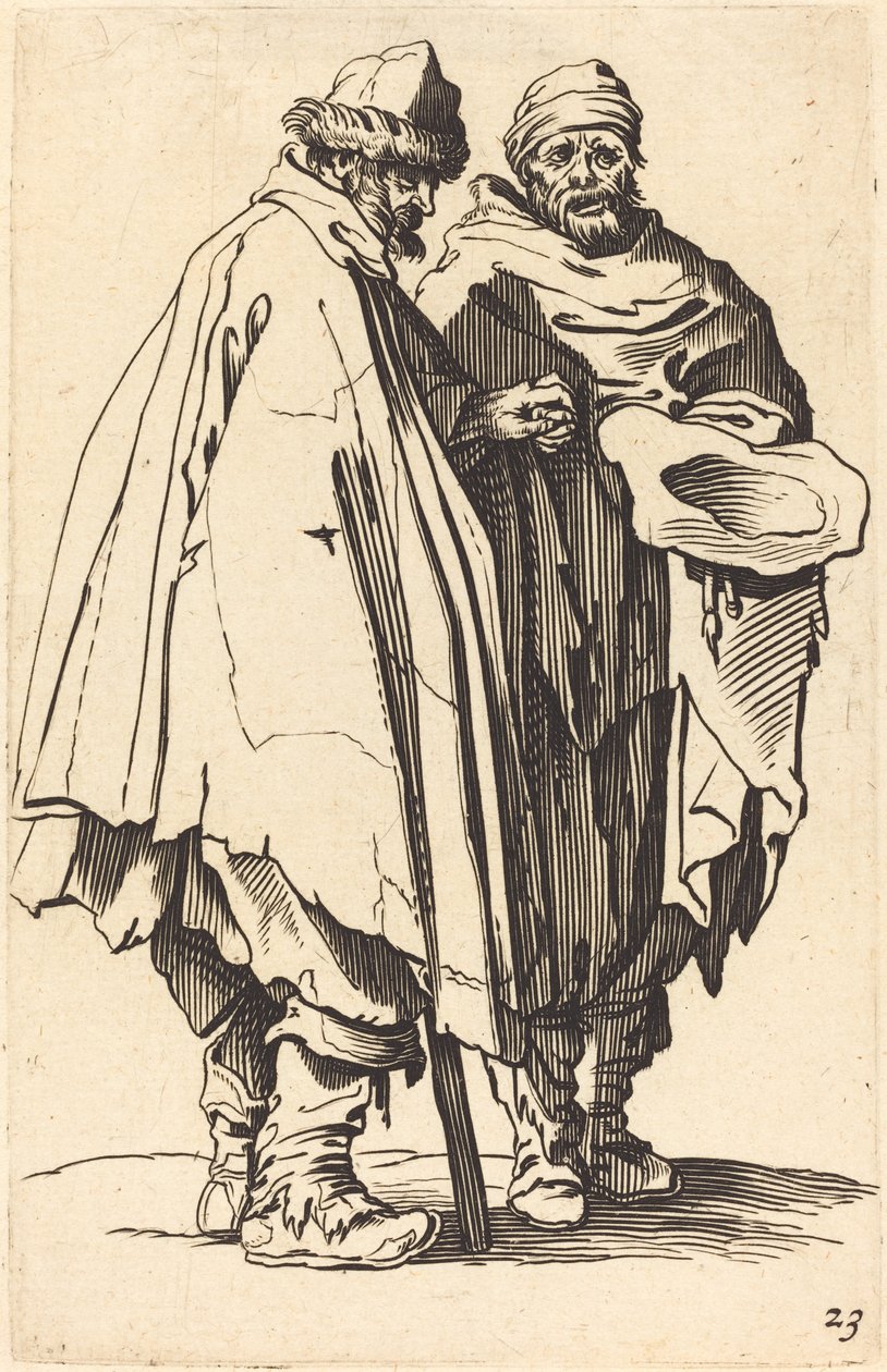 Blind Beggar and Companion by After Jacques Callot