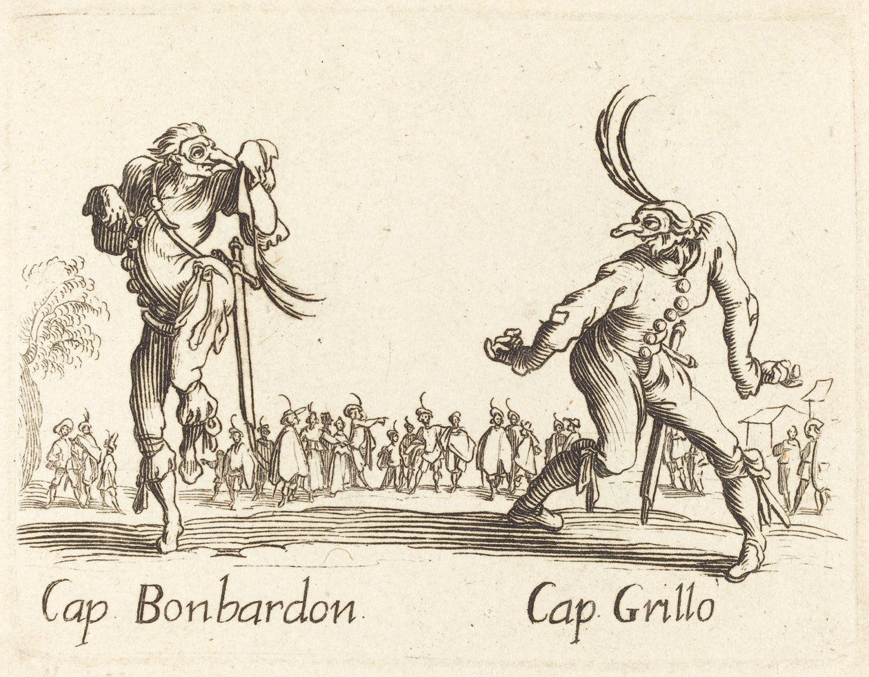 Captain Bonbardon and Captain Grillo by After Jacques Callot
