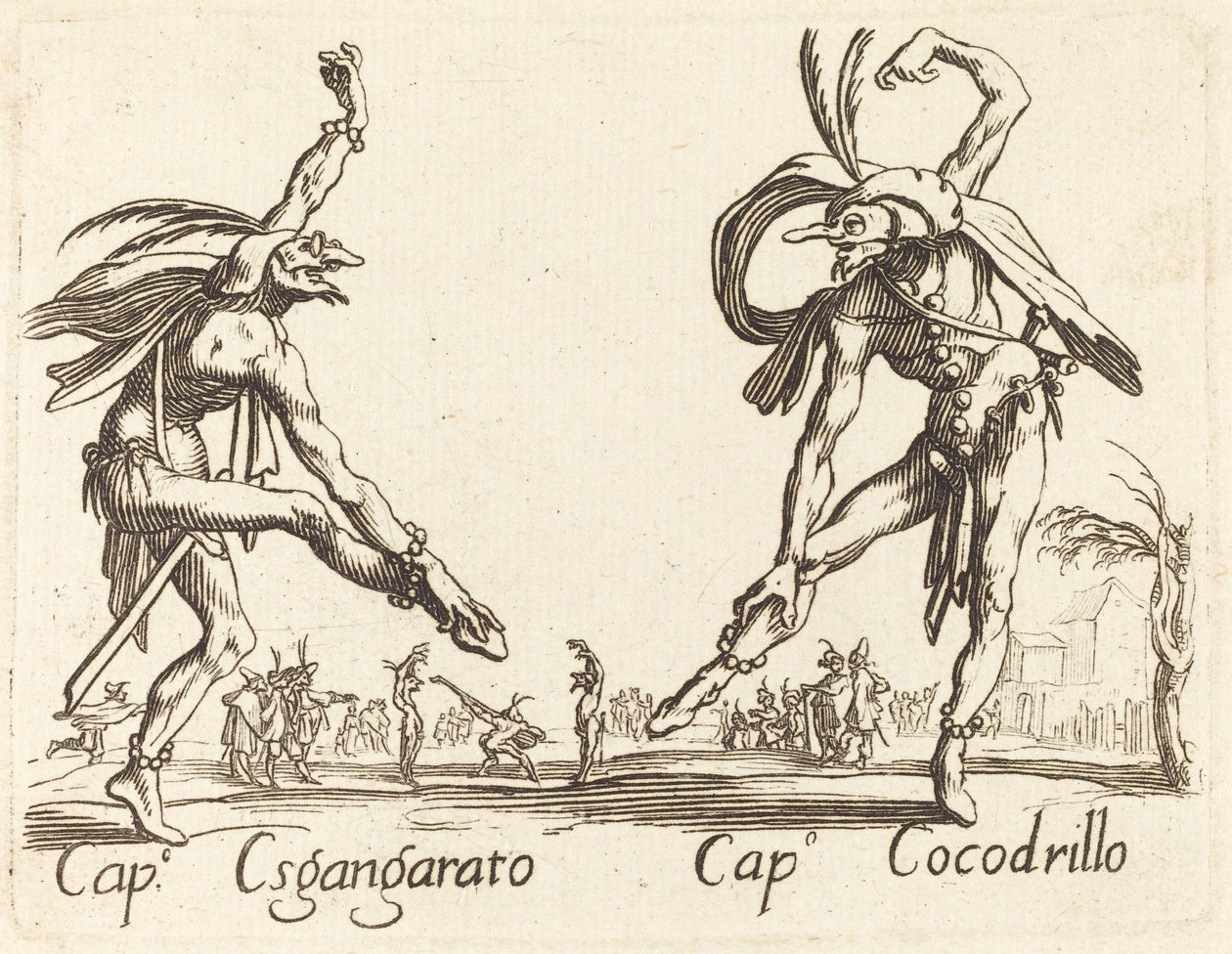 Captain Esgangarato and Captain Cocodrillo by After Jacques Callot