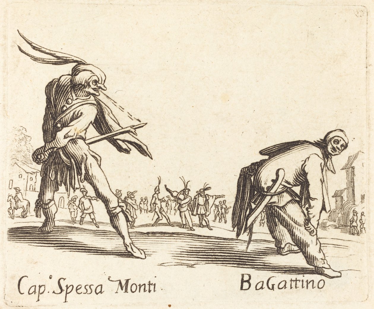 Cap. Spessa Monti and Bagattino by After Jacques Callot