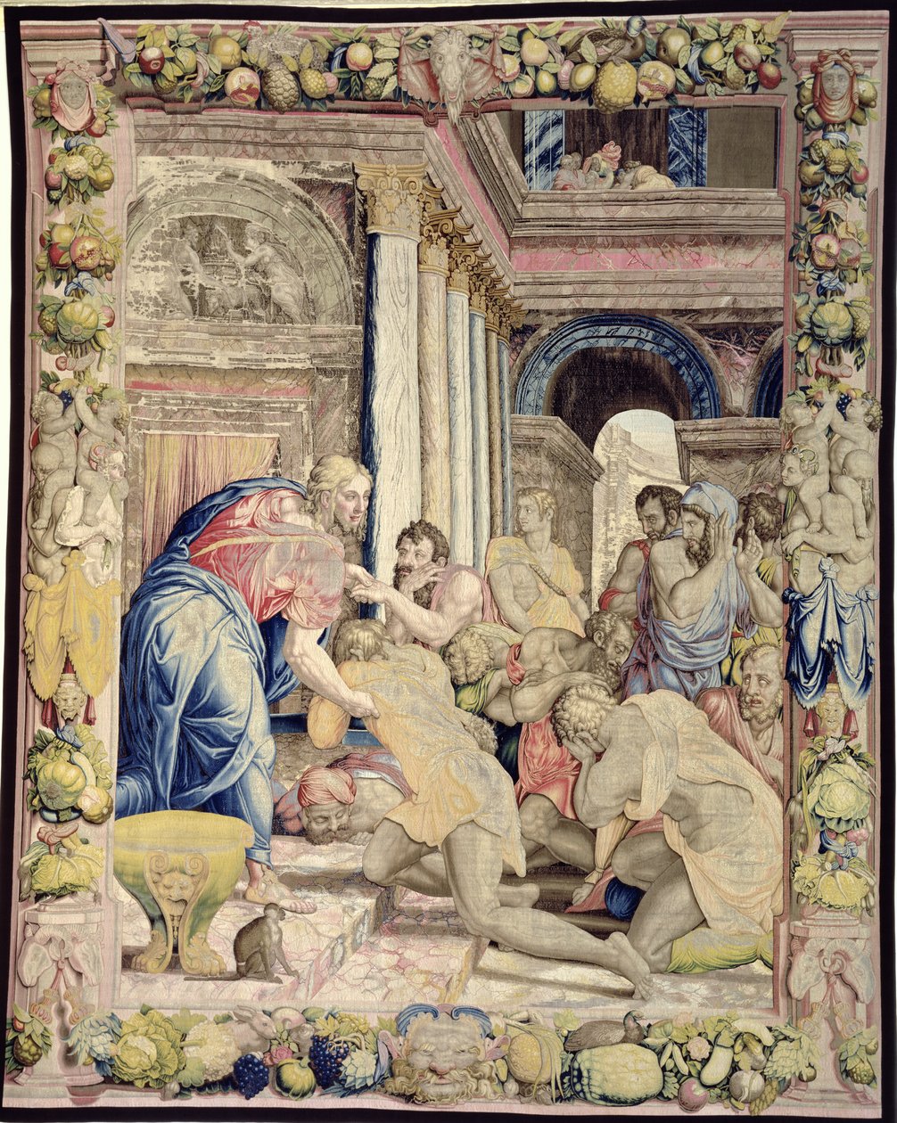 Joseph Allows Himself to be Recognised by His Brothers, from the Sala dei Dugento by Agnolo and Karcher, Nicholas Bronzino
