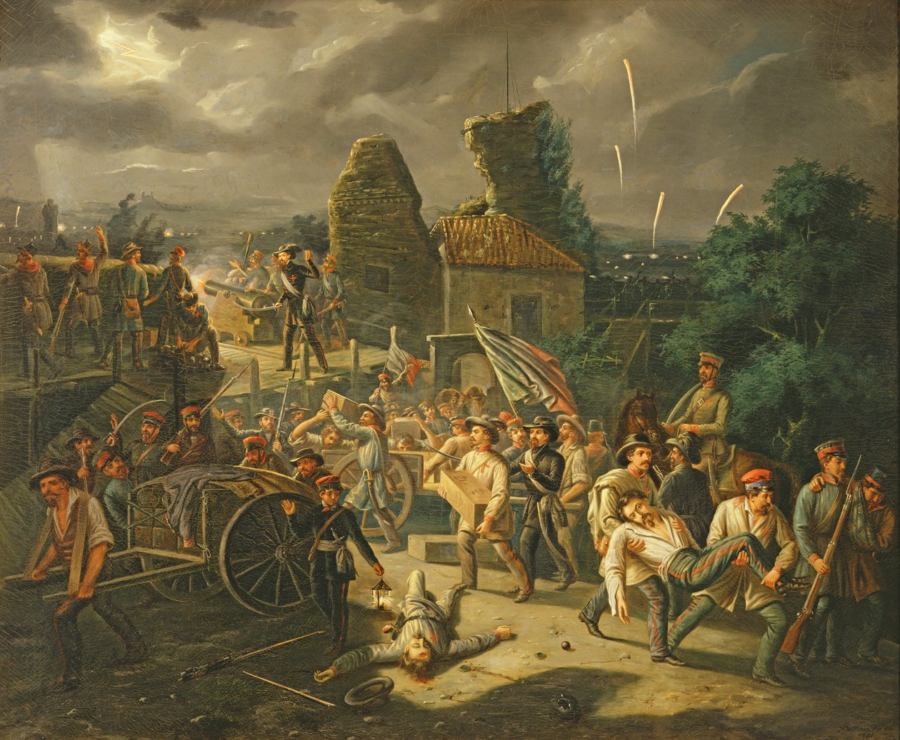 The Defence and Evacuation of the Rocchetta by Agostino Bettazzi