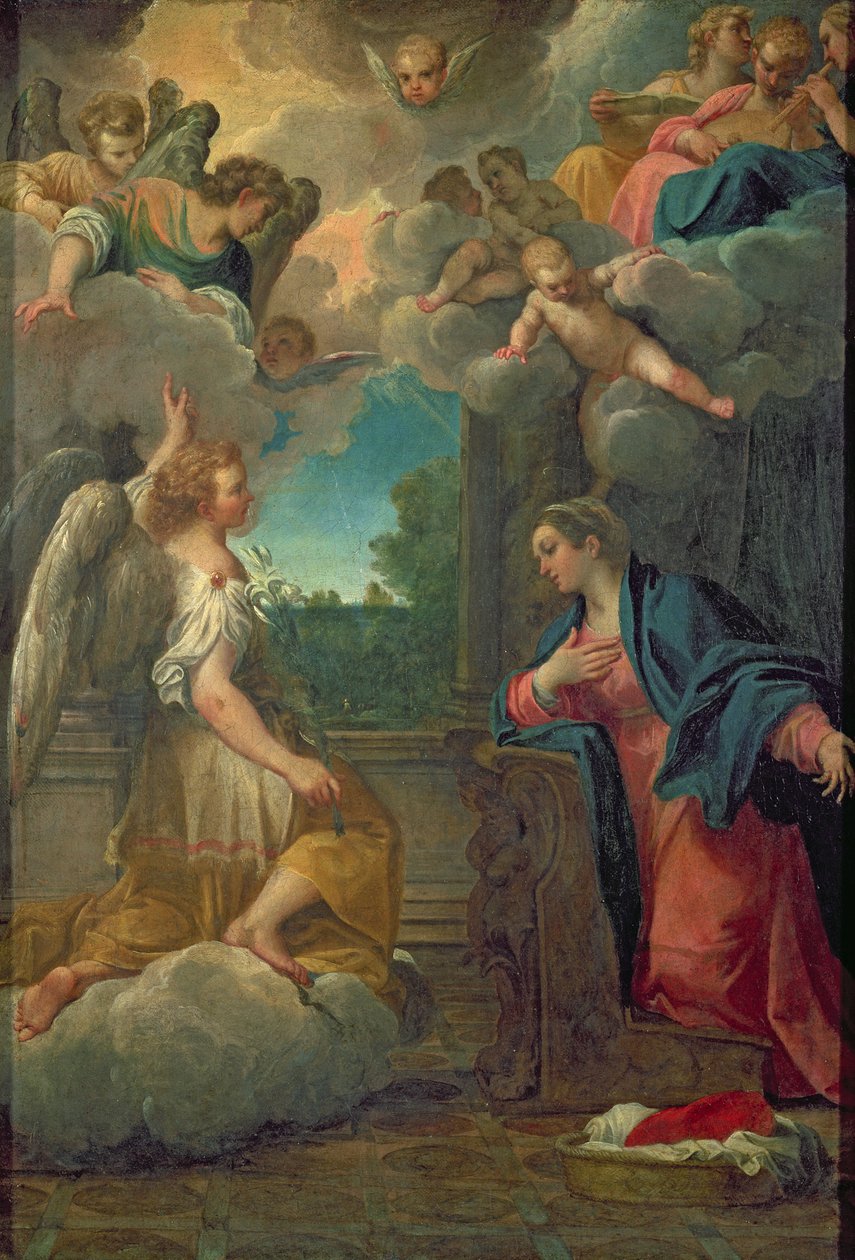 The Annunciation by Agostino Carracci