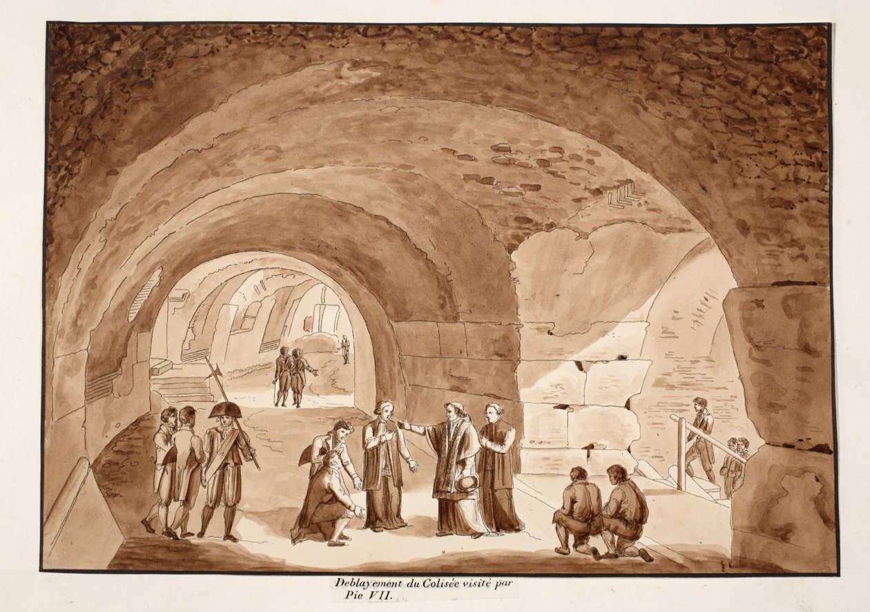 Pius VII visits the works at the Colosseum, 1833 by Agostino Tofanelli