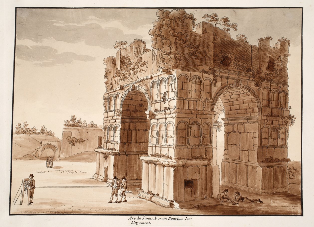 The Arch of Janus: Excavation of the Forum Boarium, 1833 by Agostino Tofanelli