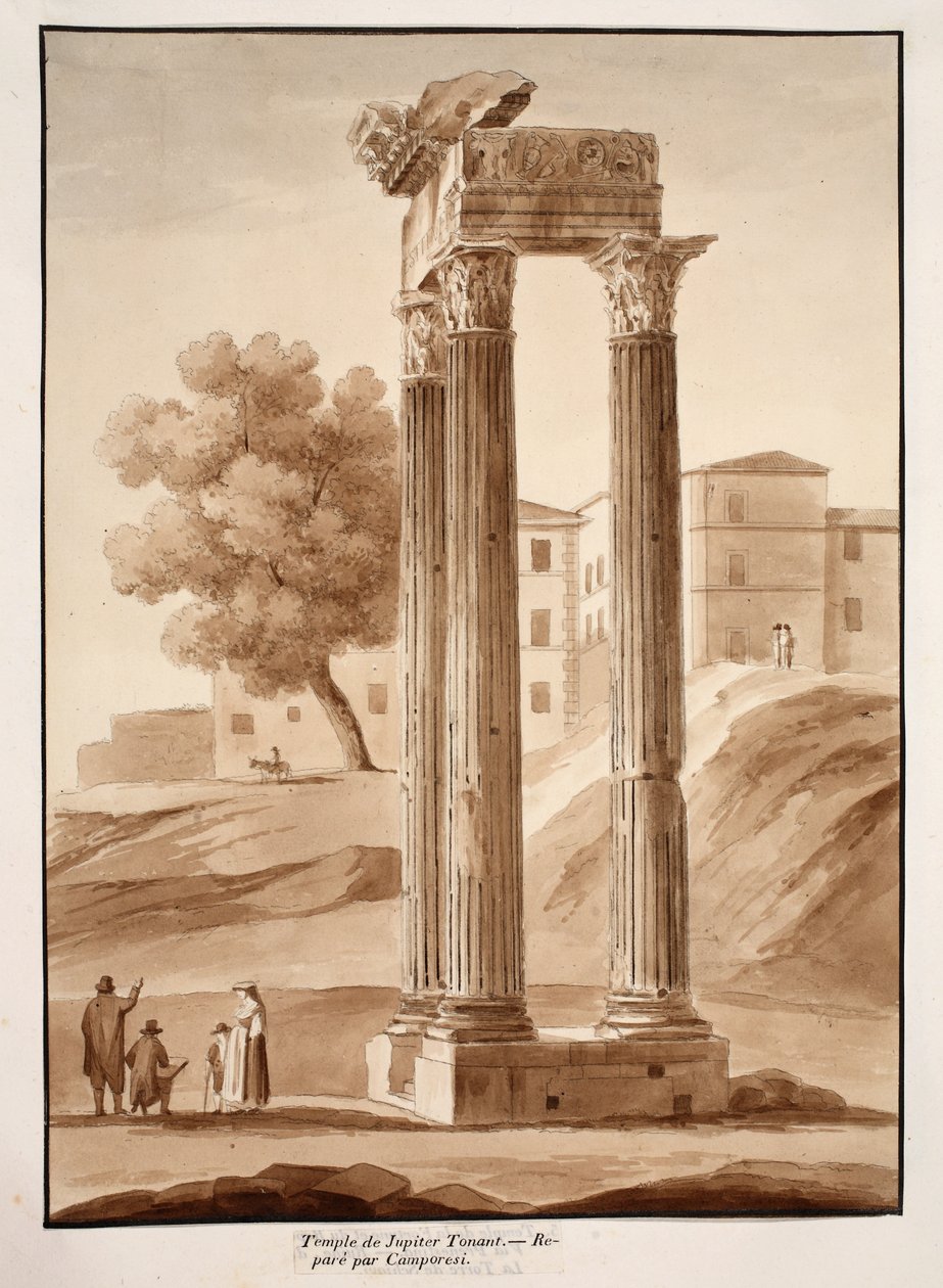 The Temple of Jupiter Tonans - Restored by Camporesi by Agostino Tofanelli