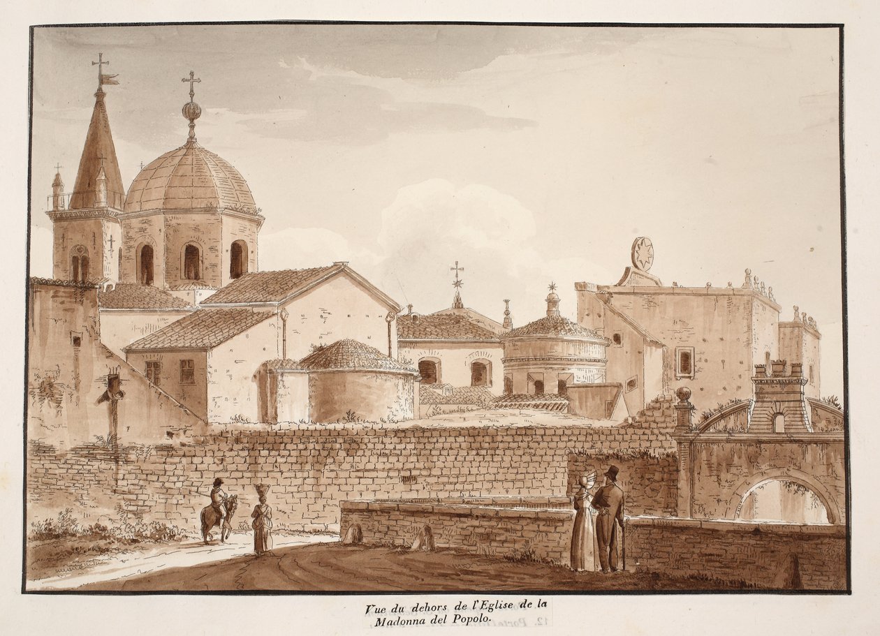 View of the Exterior of the Church of Santa Maria del Popolo by Agostino Tofanelli