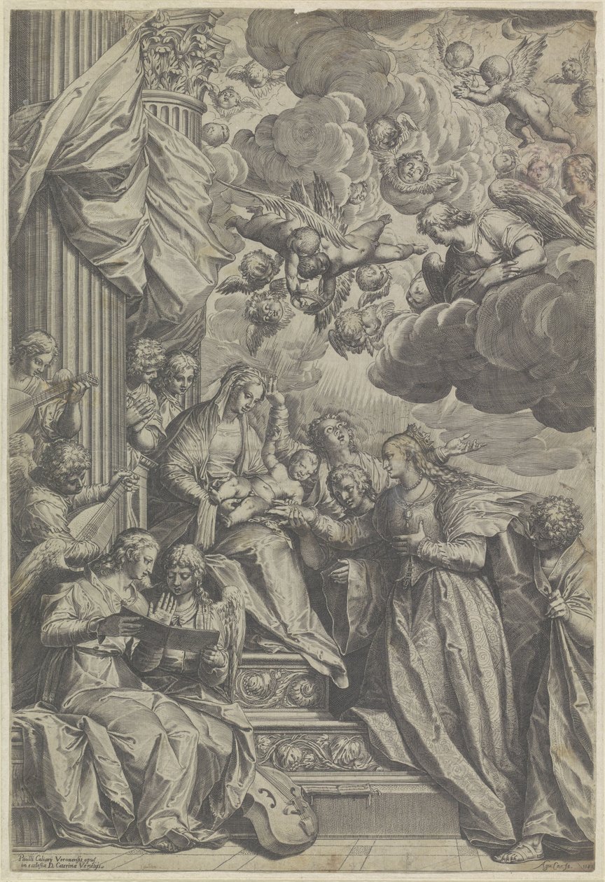 Mystical Marriage of Saint Catherine by Agostino Carracci