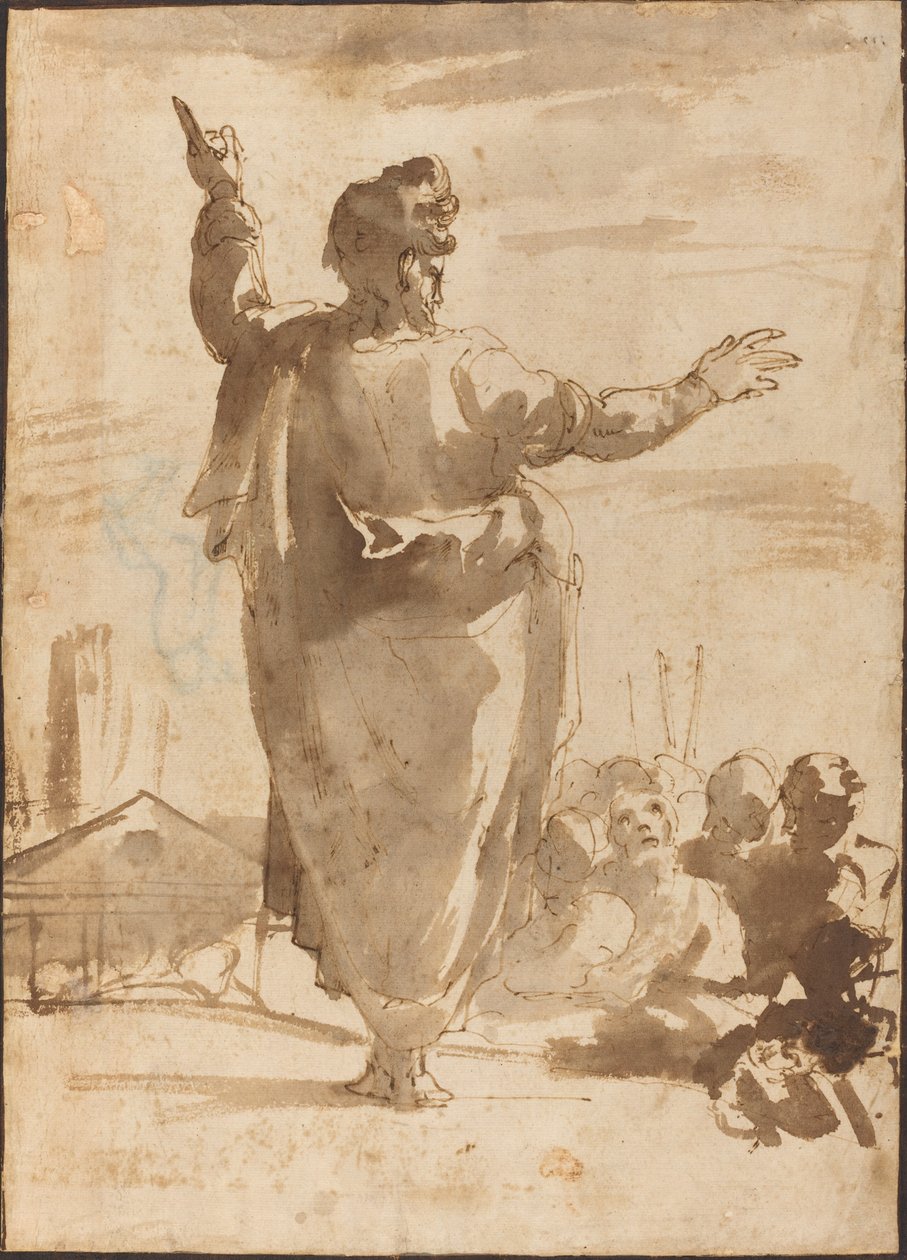 Saint Paul Preaching by Agostino Carracci